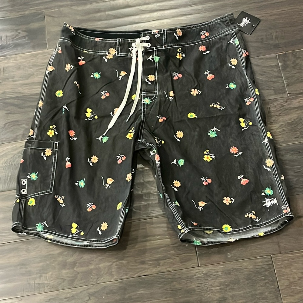 Stussy Mini Flower Cargo Board Short Swim Trunks Suit Unlined Surf Mens Sizes